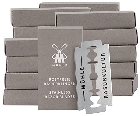 MÜHLE 200er Pack Rasierklingen für alle gängigen Modelle der Sicherheitsrasierer und Rasierhobel - rostfreier Stahl