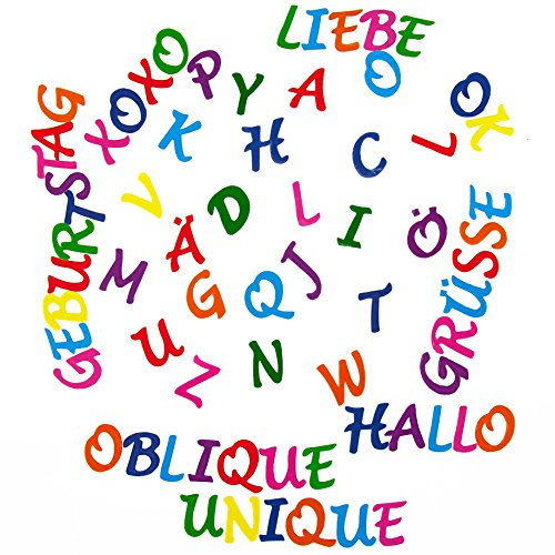 Oblique Unique ABC Alphabet Sticker 212 Buchstaben Set Aufkleber Kinder Lernen mit Umlauten
