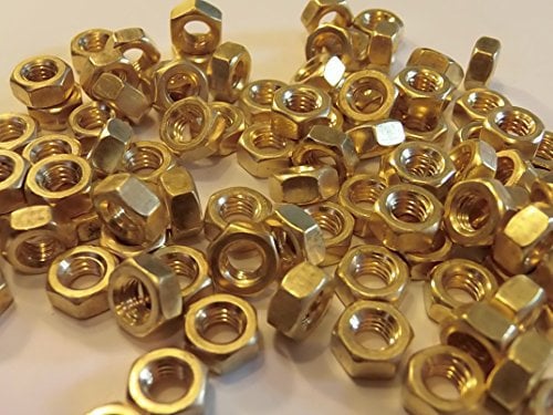M6 BRASS FULL NUTS SOLID BRASS (6mm NUTS 25-PACK)