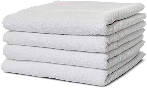 Carenesse 4er Handtücher Set Basic 50 x 100 cm weiß I Premium Hotelqualität 100% dichte Baumwolle Öko-Tex 100 I Handtuch Set griffig & glatt I Frottee Handtücher fusselfrei/saugstark/weich