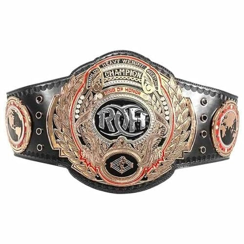 Roh-Gürtel, Ring of Honor Champion Gürtel, Erwachsenengröße, Metallplatten und Tasche