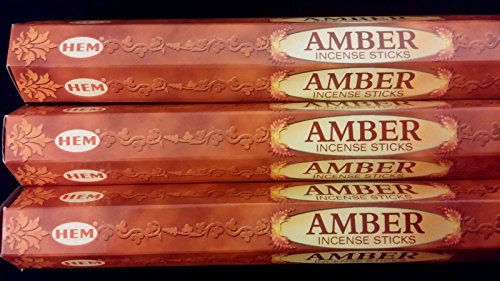 Inspire Dream Play Amber Räucherstäbchen, Duft Indien, 3 Boxen à 20 = 60 Hem