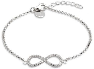 XENOX® Infinity Armband - Damen Armband aus hochwertigem 925/- Sterlingsilber mit Infinity-Anhänger und Zirkonia-Steinen