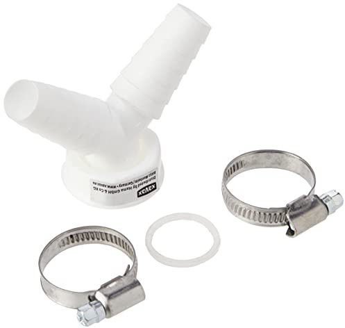 Xavax Doppelanschluss für Waschmaschine und Spülmaschine Ablaufschlauch (für Schläuche mit Innenmaß 19-23 mm, 2-Wege-Verteiler mit Dichtung/Y-Verteiler 1 Zoll) weiß