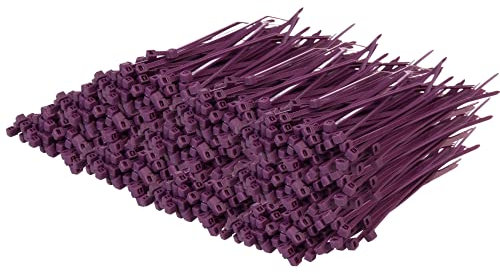 Gocableties Small Purple Cable Ties, 150mm x 3.6mm, Bulk Pack of 1000, 6” Premium Nylon Zip Ties, Plastic Tie Wraps, Secure Self-Locking Mechanism, for Home, Garden, Office and DIY