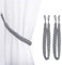 Lewondr Curtain Rope Buckle, 2 Stück Baumwolle Strick Knoten Geflochtene Window Curtain Raffhalter Dekorative Vorhänge Holdback für Wohnzimmer, Schlafzimmer, Cafe - Hellgrau