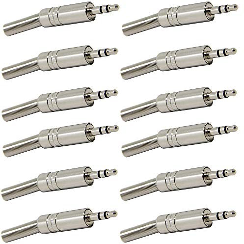 RUNCCI-YUN 12 x souder connecteur Jack 3.5mm,1/8 TRS 3 Pôles,Connecteur Audio Souder,A/V à Souder 3.5mm,stéréo Souder Connecteur,Microphone écouteur Connecteur