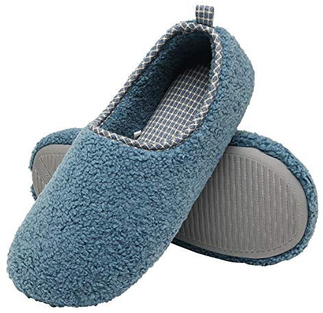 ChayChax Donna Pantofole da Casa Memory Foam Inverno Ciabatte Pantofola Interno Caldo Peluche Leggero Scarpe di Cotone,Blu,EU 36-37