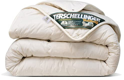 Terschellinger 4-Jahreszeitendecke - Bettdecke aus 100% IWS-Schurwolle - Hochwertiges Ganzjahr Wolle Bettdecke - Woolmark Zertifiziert - 200 x 200 cm