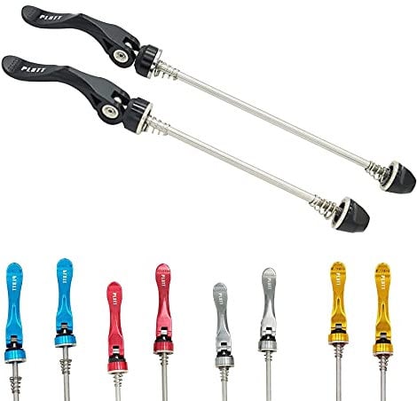 PLATT Fahrrad Schnellspanner,Vorder und Hinterrad Schnellspannset,Schnellspannachsen für Rennrad/Mountainbike,Schwarz