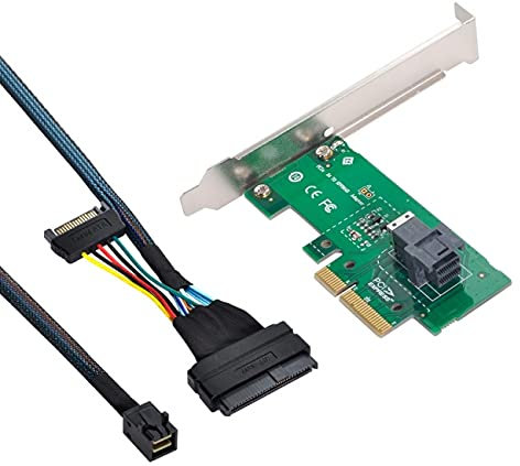 NFHK PCI-E 3.0 4.0 to SFF-8643 Card Adapter and U.2 U2 SFF-8639 NVME PCIe SSD Cable for Mainboard SSD