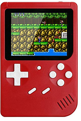 HUAGE - Console da gioco retrò con manico retrò, mini console da gioco incorporata 500 giochi classici, schermo da 3 pollici, supporto uscita TV, regalo per bambini e adulti
