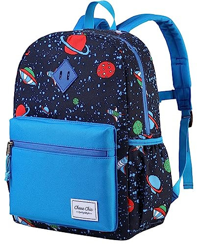 Chase Chic Kinderrucksack für Jungen,Leicht Wasserabweisend Rucksack Kinder mit Brustgurt,Kleinkind Schulrucksäcke für Schule und Ausflüge Weltraum