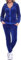 Jela London Damen Nicki Hausanzug Jogginganzug Velour Samt Jogging Freizeit Hose Kapuzen Jacke, Blau, 36-38 (M)