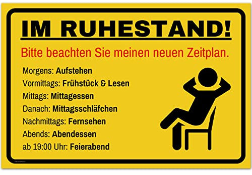 Rente Deko Schild als Ruhestand Geschenk - Bester Kollege oder Chef geht in den Ruhestand - Auch als Witzige Abschiedskarte zum Renteneintritt - 30x20 cm Kunststoff