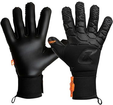 CATCH & KEEP Torwarthandschuhe Herren Fly Dark Soul Gr. 6 I Professionelle Torwarthandschuhe mit Fingerschutz, Daumenunterstützung & dickerer Handgelenksbandage