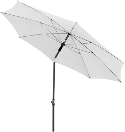 Doppler Sonnenschirm für den Garten Rethink 200cm in Hellgrau - Runder Sonnenschirm für Balkon & Terrasse - Nachhaltiger Schirm aus 100% recyceltem Polyestergewebe - Balkonsonnenschirm mit Hülle