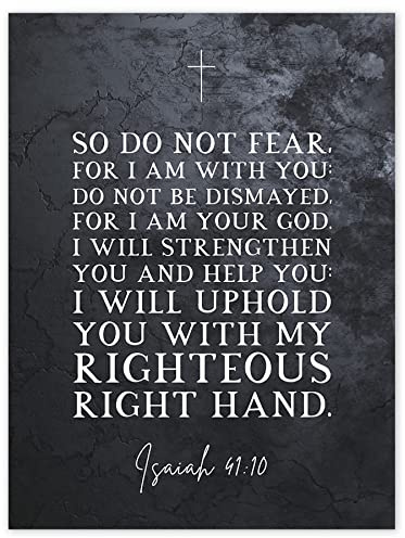 Artery8 Isaiah 41:10 Do Not Fear For I am With You I am Your GOD Christian Bible Verse Quote Scripture Typography Unframed Wall Art Print Poster Home Decor Premium