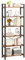 IRONCK 2M Bücherregal, Standregal mit 6 Ebenen, Regal Holz mit Metallrahmen, Büroregal Industriel, offene Ablagen, Bookshelf für Büro, Wohnzimmer, Schlafzimmer, Küche (Vintagebraun Schwarz)