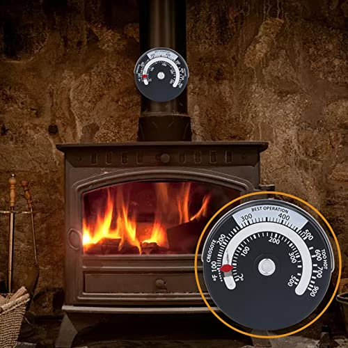 TermóMetro MagnéTico para Estufa de leña, TermóMetro para Estufa de 0‑500 ℃ con Placa de Esfera de AleacióN de Aluminio, TermóMetro para Estufas de leña, Estufas de Gas, Estufa de Pellets