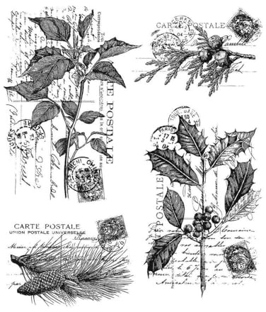 Tim Holtz Cling Stamps 7X8.5-Festive Collage