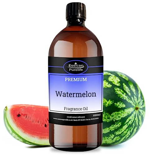 Watermelon Fragrance Oils, Scented Oils for Burners, Aromatherapy, Essential Oils for Diffuser Oils Fragrance - Premium, Perfect for Diffuser, Slime, Cosmetics, Wax Melts and Relaxation - 1000ml