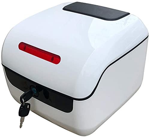 PERTID Motorradkoffer Top-Cases, 25L Universal Kofferraum Heckbox Helmkoffer Mit Schloss Mit Reflektorstreifen Rückenlehne Wasserdicht Für Roller, Motorrad, Mofa/Quad
