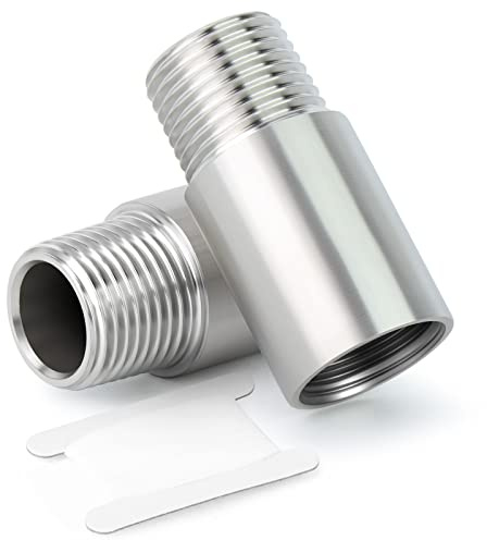 ERGAOBOY 2 pezzi 100mm 1/2 femmina x 1/2 maschio BSP Nipple Cast Pipe 304 Raccordi per tubi in acciaio inox