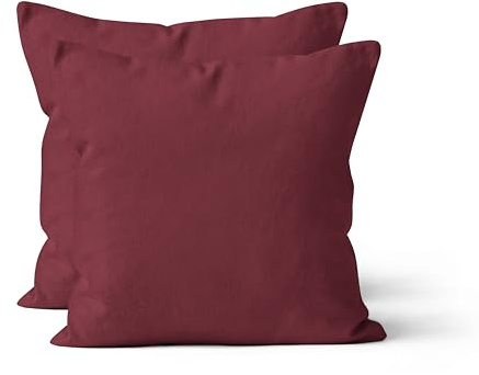 Devior 2er Set Kissenbezug Mikrofaser 40x40 cm, Bordeaux – Kissenhülle mit Reißverschluss, Kopfkissenbezüge, Polsterbezug für Dekokissen, Oeko-Tex Zertifiziert, Allergiker geeignet, Atmungsaktiv