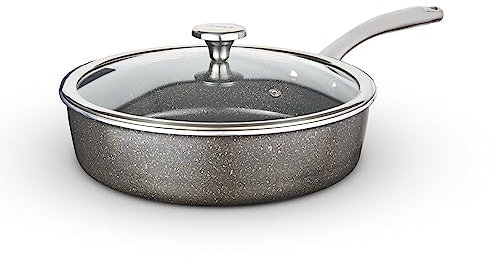 Tower T900205 Cerastone Pro 28cm Forged Aluminium Multi-Pan with Tempered Glass Lid, Non-Stick Coating, Graphite