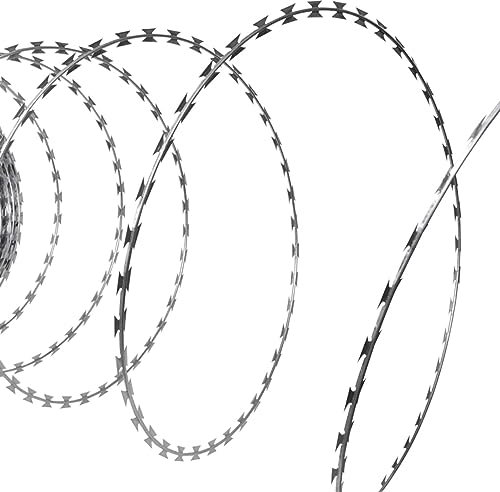 CIADAZ Filo di concertina NATO elicoidale in acciaio zincato 100 m, filo spinato, filo per recinzioni, filo per recinzione, rete metallica