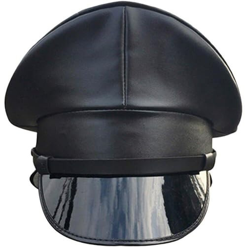 Captain Hut Deutsch Stil Offizier Hut Kostüm Requisiten Faux Leder Army Hut Guard Hut Für Nachtclub Performance Halloween Unisex