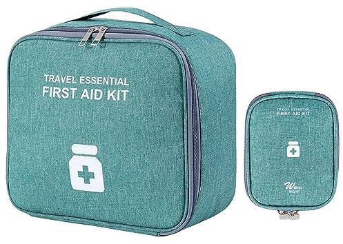 WATERBELINE Notfalltasche, 2 Stück, großes Fassungsvermögen, tragbare Erste-Hilfe-Tasche, wasserdichte Medikamententasche für Reisen, Camping, Outdoor