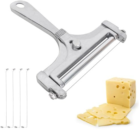 SAVOSWEET Coupe-fromage avec fil réglable,Coupe-fromage avec Rouleau et Fil de coupe,Trancheuse à Fromage,Fil Coupe Fromage a Raclette,Trancheuse à Fromage Manuelle
