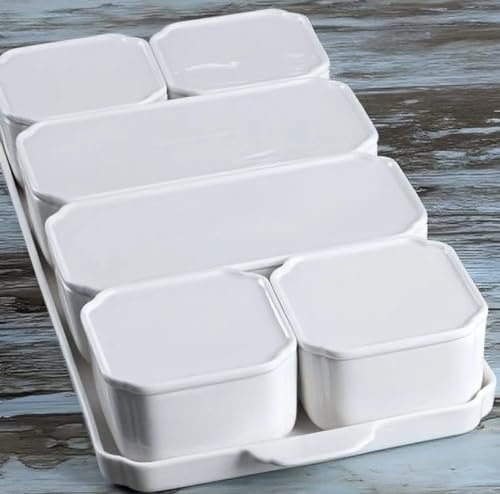 Frühstücksaufbewahrung 13tlg. Porzellan, Servierplatte, Servierschale, Vorratsbehälter, Frühstücksset, Aufbewahrungsset,Frühstücksgeschirr, Porzellanset Geschirr Küchenaufbewahrung
