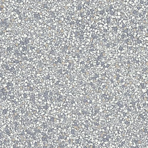 VINYL FLOORING UK Grey Mosaic Effect Anti-Slip Vinyl Flooring For LivingRoom, Hallways, Kitchen, 2.8mm Thick Cushion Backed Vinyl Sheet, Waterproof Lino Flooring-3m(9'9) X 4m(13'1)-12m²