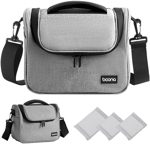 Linpr Borsa Fotografica Impermeabile Professionale per Fotocamere SLR/DSLR, Piccola Borsa a Tracolla con Custodia Protettiva Compatibile con Canon EOS 2000D, Sony Alpha 7 III, Nikon (Grigio, Medio)