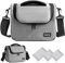 Linpr Borsa Fotografica Impermeabile Professionale per Fotocamere SLR/DSLR, Piccola Borsa a Tracolla con Custodia Protettiva Compatibile con Canon EOS 2000D, Sony Alpha 7 III, Nikon (Grigio, Medio)
