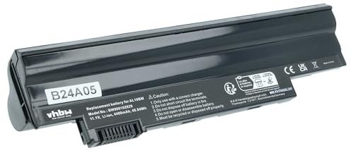 vhbw Akku kompatibel mit Packard Bell Dot S/B-017UK | S2 SII, S E2 SPT, SE/R-111UK, S/B-003 IT Notebook (4400 mAh, 11,1 V, Li-Ion) schwarz