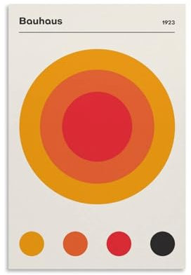 Bauhaus Print Design, Circular Geometric Shape, Exhibition Poster Posters Art Print Wall Photo Paint Poster Hanging Picture Family Decor 08x12inch(20x30cm)