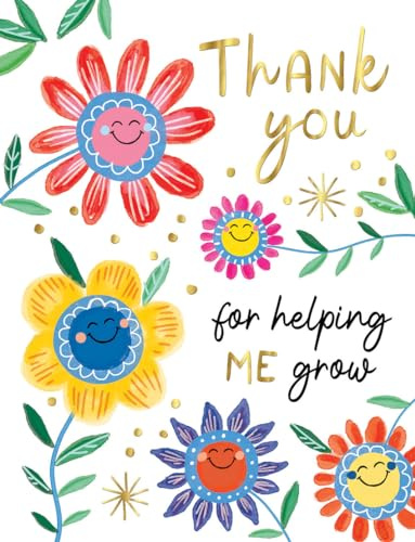 Piccadilly Greetings Lehrerkarte Thank You for helping me grow Teacher, 20,3 x 15,2 cm
