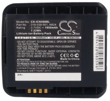 1950mAh 7.22Wh Battery Replacement for Intermec CN50, CN51 Barcode Scanner fit Part No. 318-038-001, 318-039-001, AB24, AB25