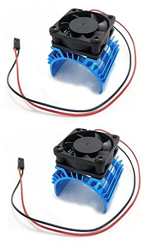 Fegtrtyoa 2X Meta Heat Sink with 5V Cooling Fan for 1/10 RC Car 540 550 3650 Size Motor