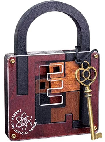 Gokeet High Difficulty Level IQ Lock Puzzle Classic Wooden Brainteaser Puzzles Game for Adults