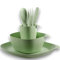 CALIPSO Vaisselle de camping pour 1 personne - En plastique incassable - 3 pièces - Vaisselle de camping pour le jardin - Vaisselle en plastique avec assiette, bol, tasse et couverts gratuits
