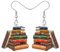 LONYOO Acryl Buch Ohrringe baumeln Schmuck lustig Bücherregal zurück zu Schule Geschenke für Lehrer Frauen Mädchen Kinder Charms (Braun)