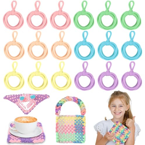 180 Stück Topflappen-Webstuhl-Schlaufen, 25,4 cm, Webstuhl, Nachfüllschlaufen, bunte Loom-Schlaufen, große Bastelschlaufen, Großpackung für 20,3 x 20,3 cm, Topflappen für Mädchen im Alter von 6–7
