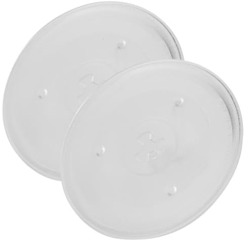 GRIRIW 2stücke Mikrowelle Drehteller Glasplatte Ersatz Hitzebeständig Mikrowellenteller Kochen Schmutzfrei Entfernbar Zubehör