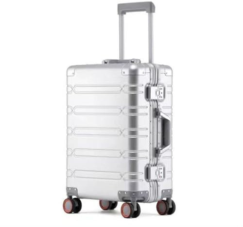 Aluminium Reisekoffer Silver HEUER LINE Hartschalenkoffer Suitcase Trolley Luggage (L)
