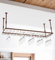 Dernoing Mensole Sospese Soffitto Regolabile, Portabicchieri Sospeso Metallo, Porta Calici Sospesi Salvaspazio per Sala da Pranzo Home Bar/Cucina/Caffetteria (bn, 120x40x(30-60) cm)